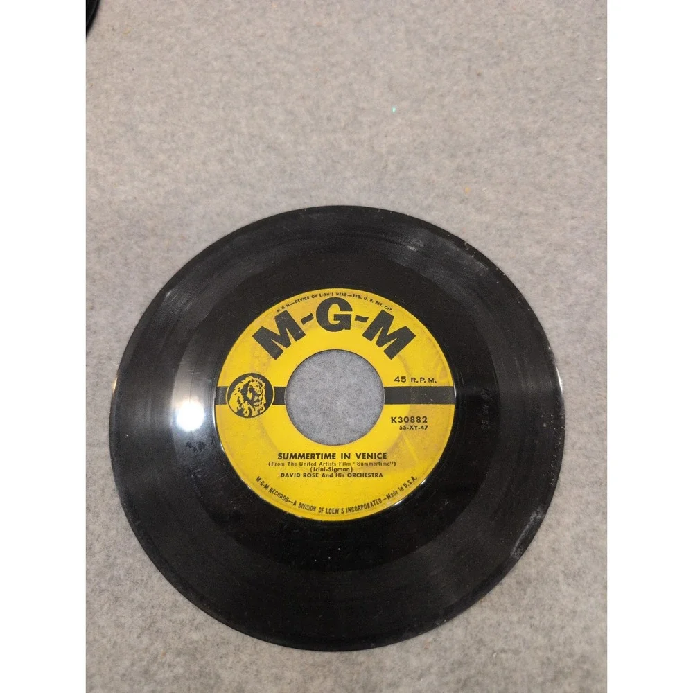 David Rose and His Orchestra Violin Summertime in Venice MGM 45 RPM K30882 - Picture 2 of 3